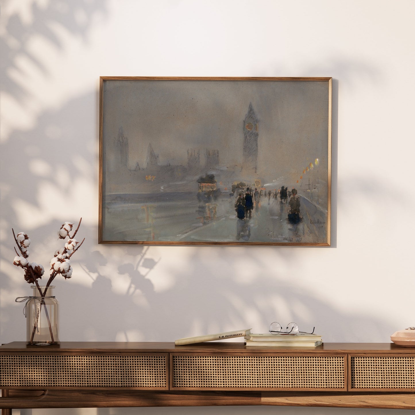 Premium Poster of Big Ben London Skyline in Foggy Night Walkway Posters