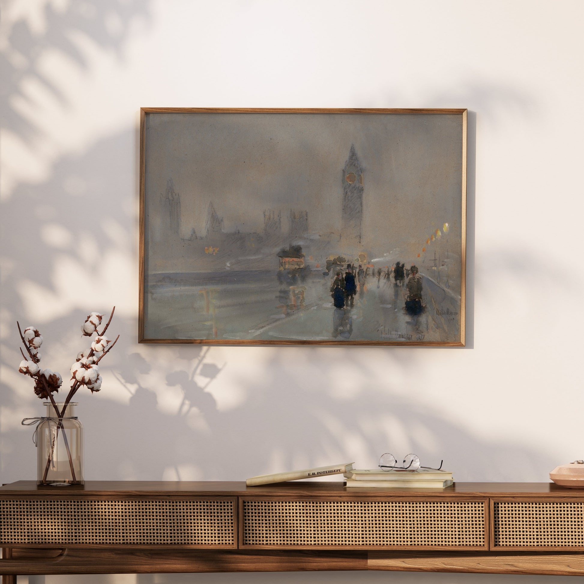 Premium Poster of Big Ben London Skyline in Foggy Night Walkway Posters