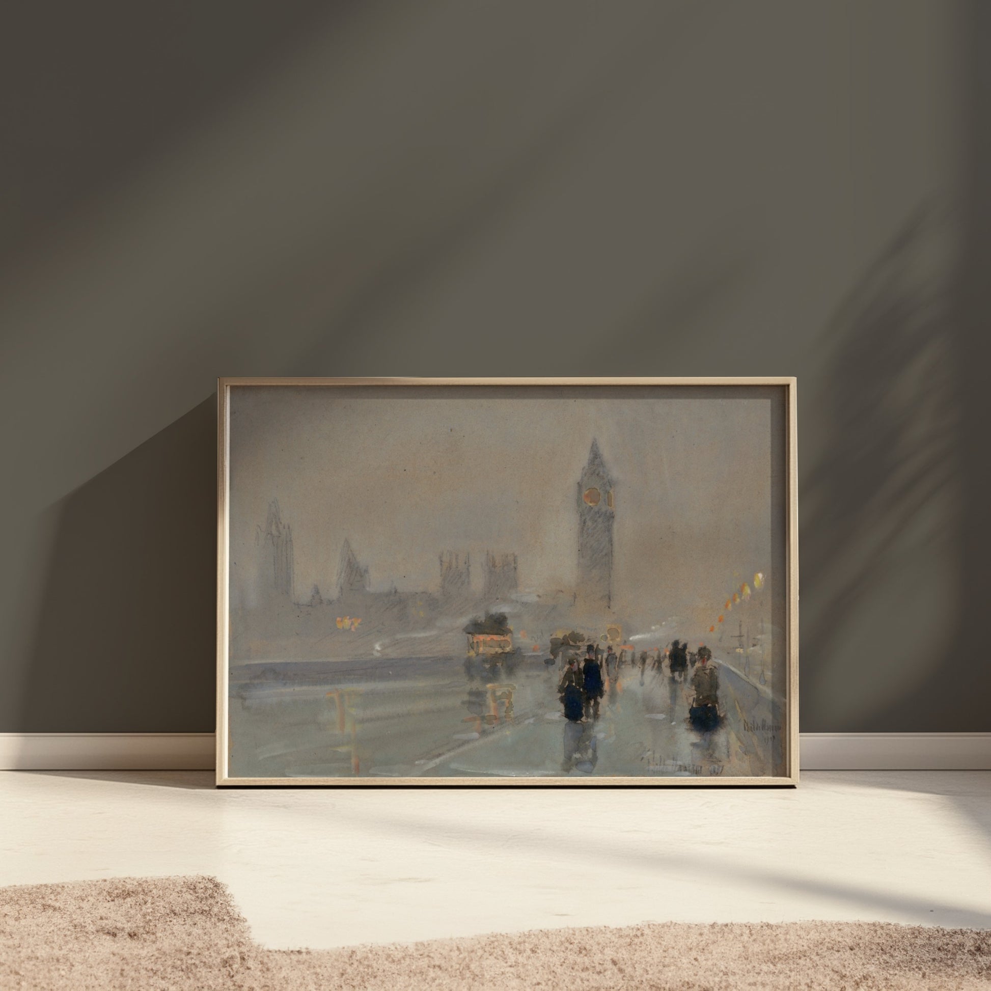 Premium Poster of Big Ben London Skyline in Foggy Night Walkway Posters
