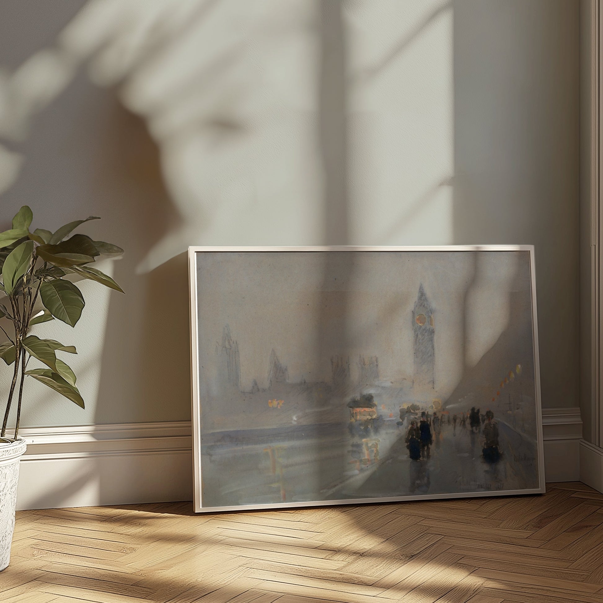 Premium Poster of Big Ben London Skyline in Foggy Night Walkway Posters