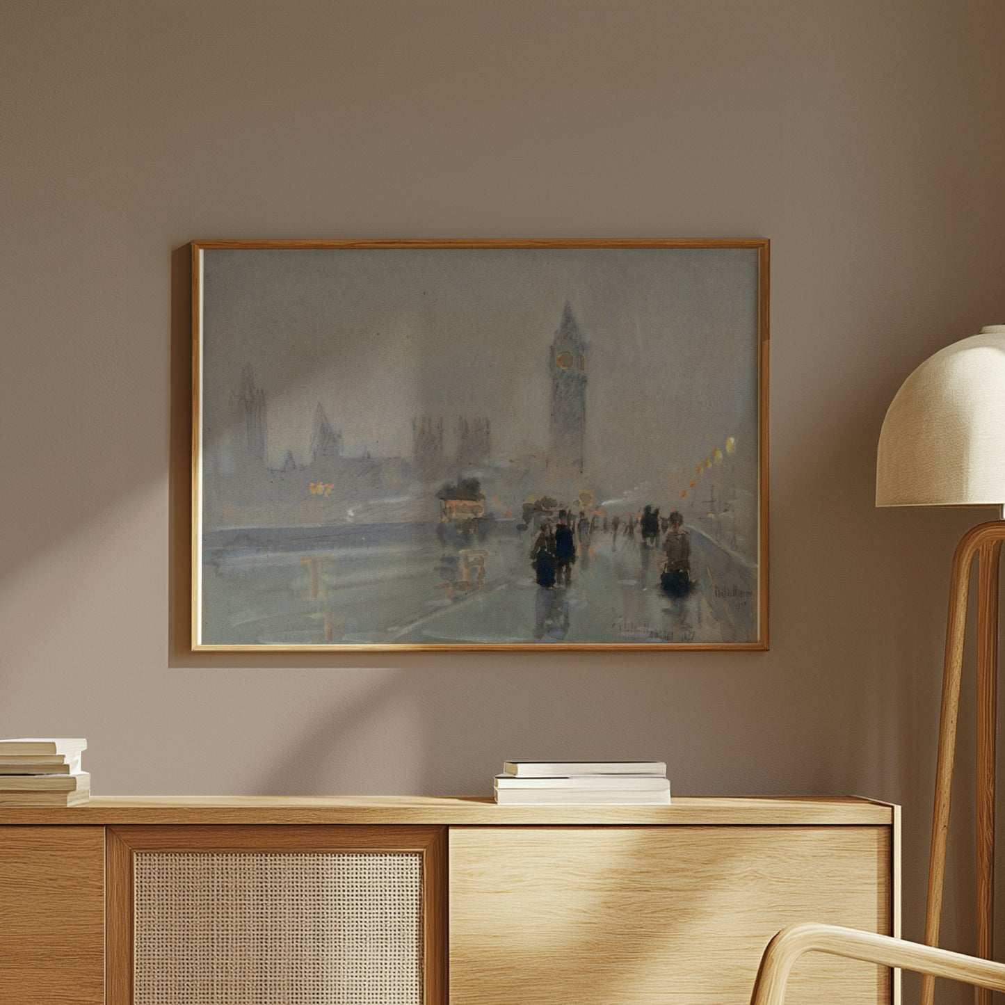 Premium Poster of Big Ben London Skyline in Foggy Night Walkway Posters