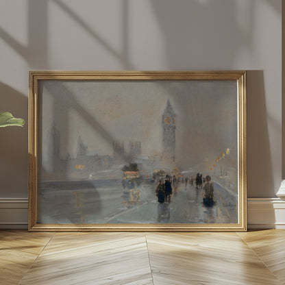 Premium Poster of Big Ben London Skyline in Foggy Night Walkway Posters