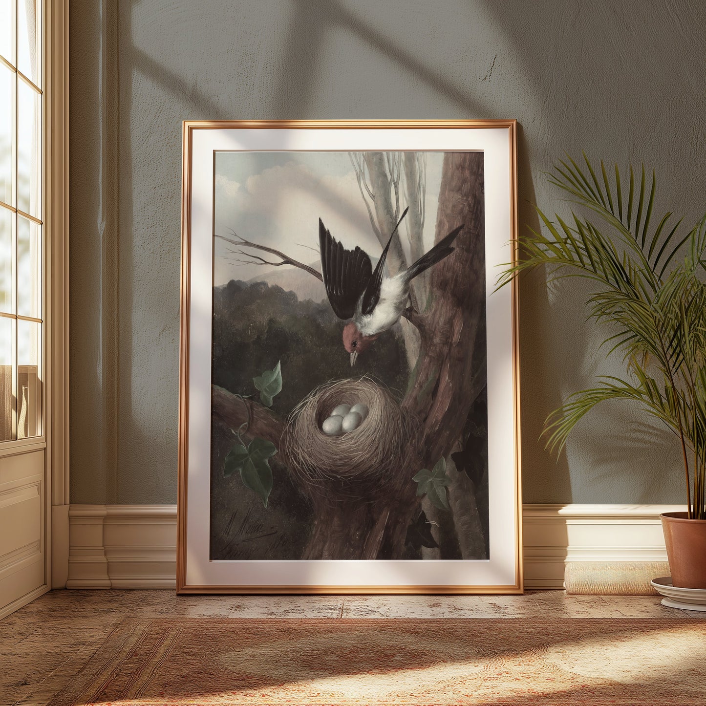 Premium Poster of Bird Nesting in the Wilderness Nature Scene Posters