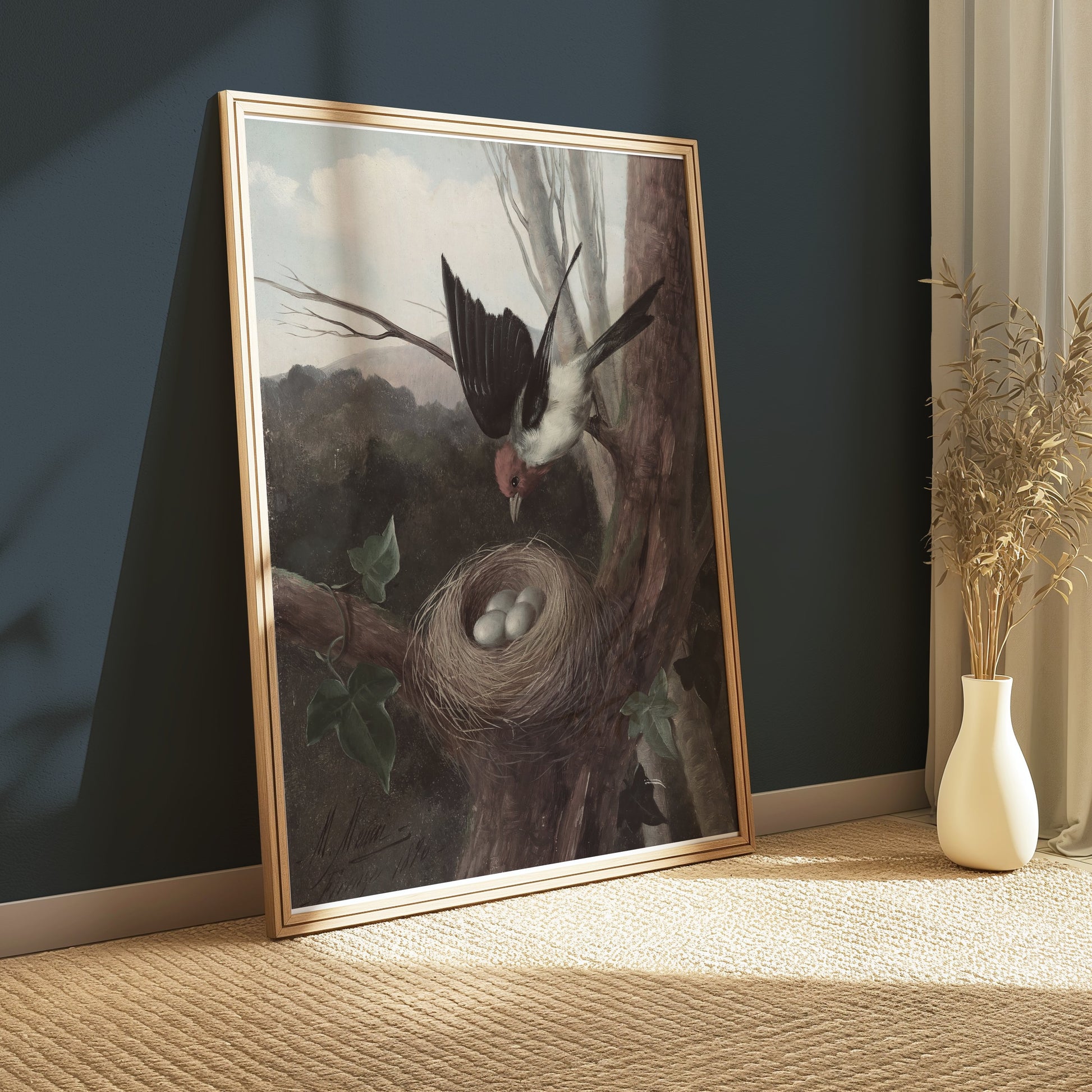 Premium Poster of Bird Nesting in the Wilderness Nature Scene Posters