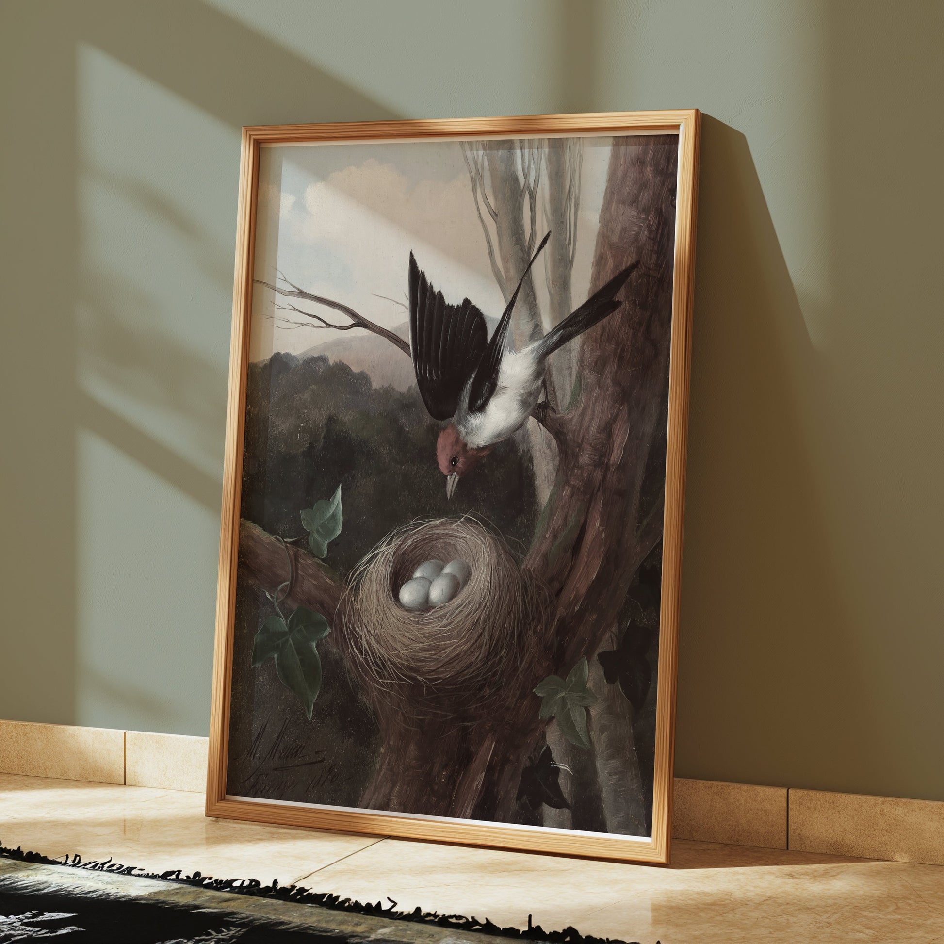 Premium Poster of Bird Nesting in the Wilderness Nature Scene Posters