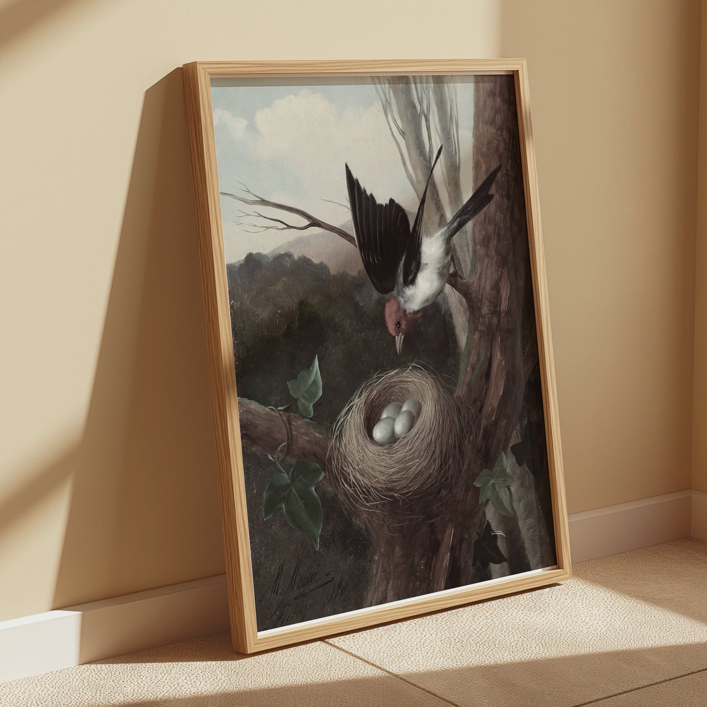Premium Poster of Bird Nesting in the Wilderness Nature Scene Posters