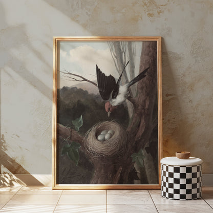 Premium Poster of Bird Nesting in the Wilderness Nature Scene Posters