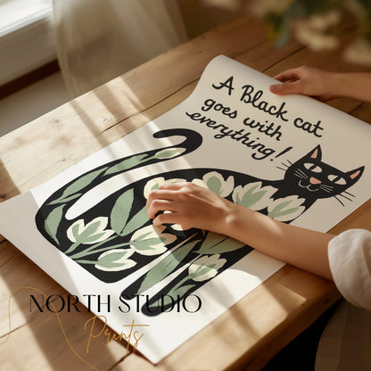 Premium Poster of Black Cat Goes with Everything Artistic Posters