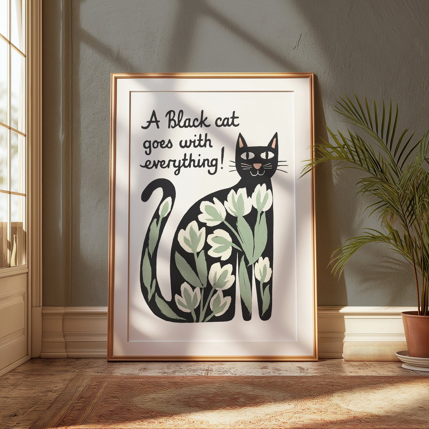 Premium Poster of Black Cat Goes with Everything Artistic Posters