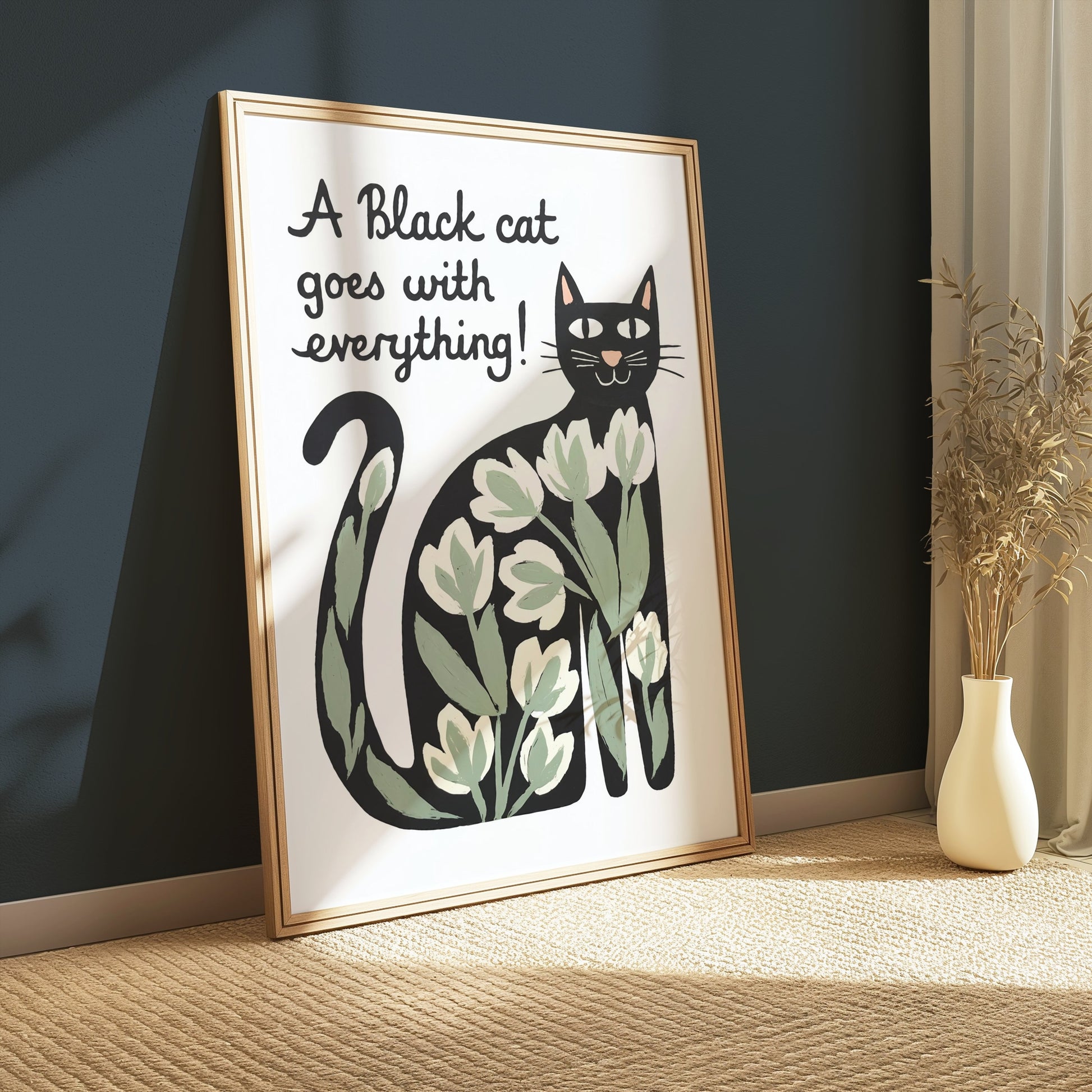 Premium Poster of Black Cat Goes with Everything Artistic Posters