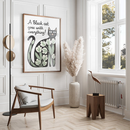 Premium Poster of Black Cat Goes with Everything Artistic Posters