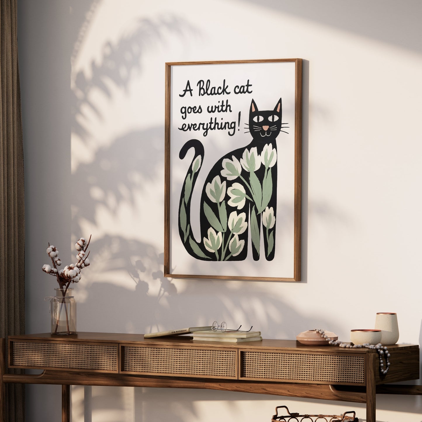 Premium Poster of Black Cat Goes with Everything Artistic Posters