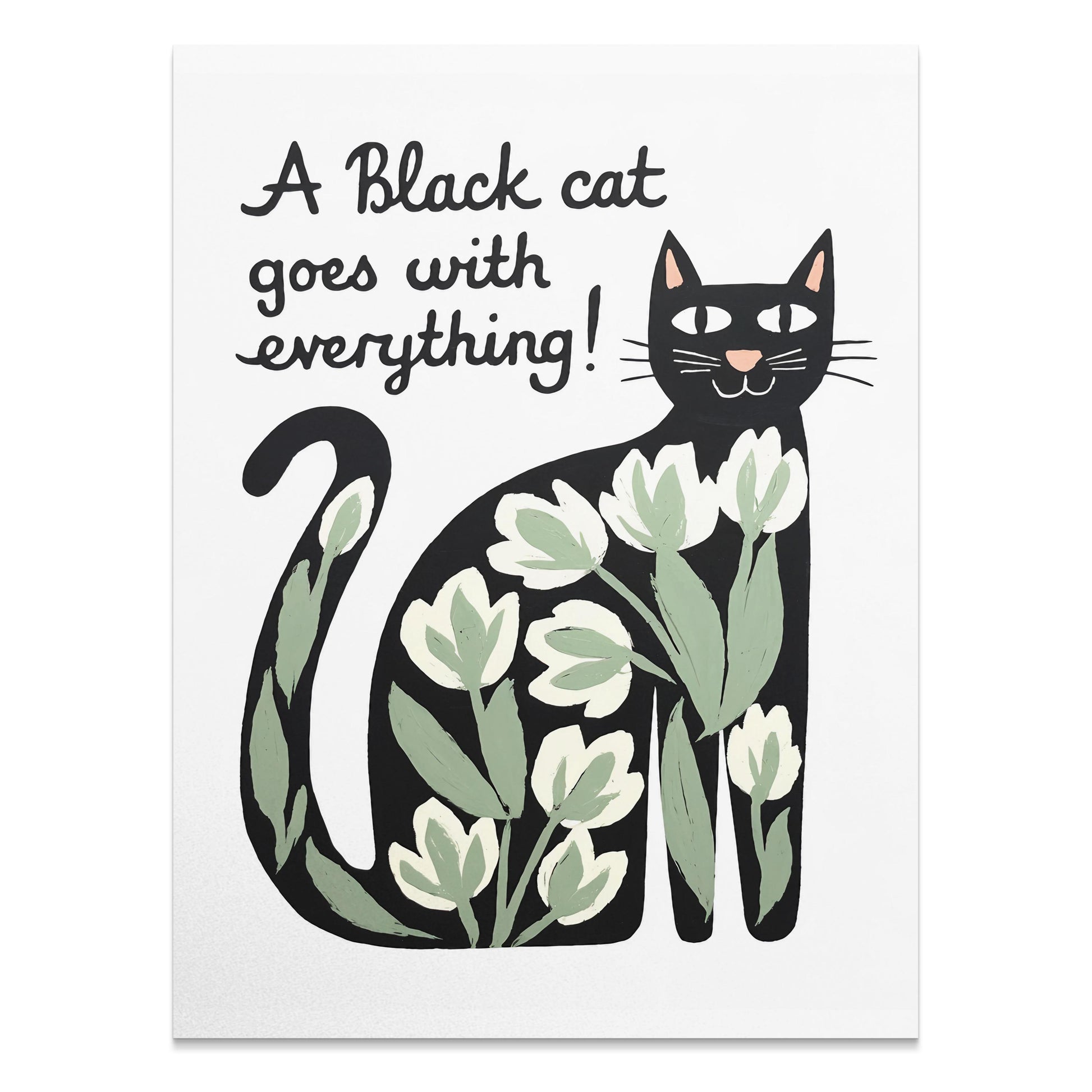 Premium Poster of Black Cat Goes with Everything Artistic Posters