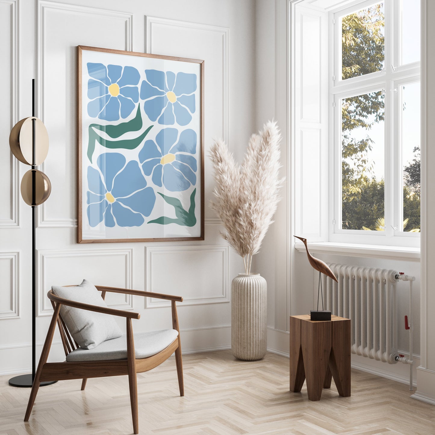 Premium Poster of Blue Flower Abstract Wall Art Posters