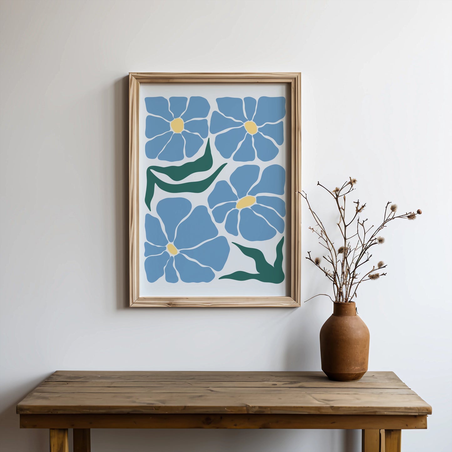 Premium Poster of Blue Flower Abstract Wall Art Posters