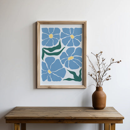 Premium Poster of Blue Flower Abstract Wall Art Posters