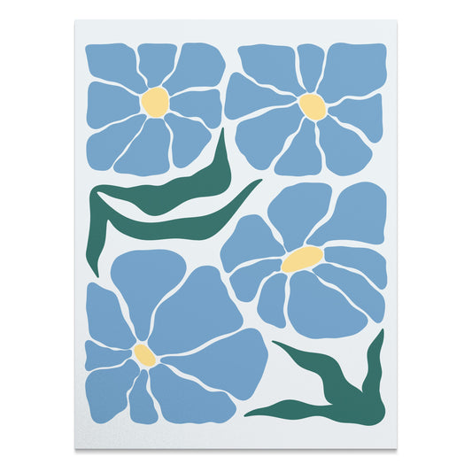 Premium Poster of Blue Flower Abstract Wall Art Posters