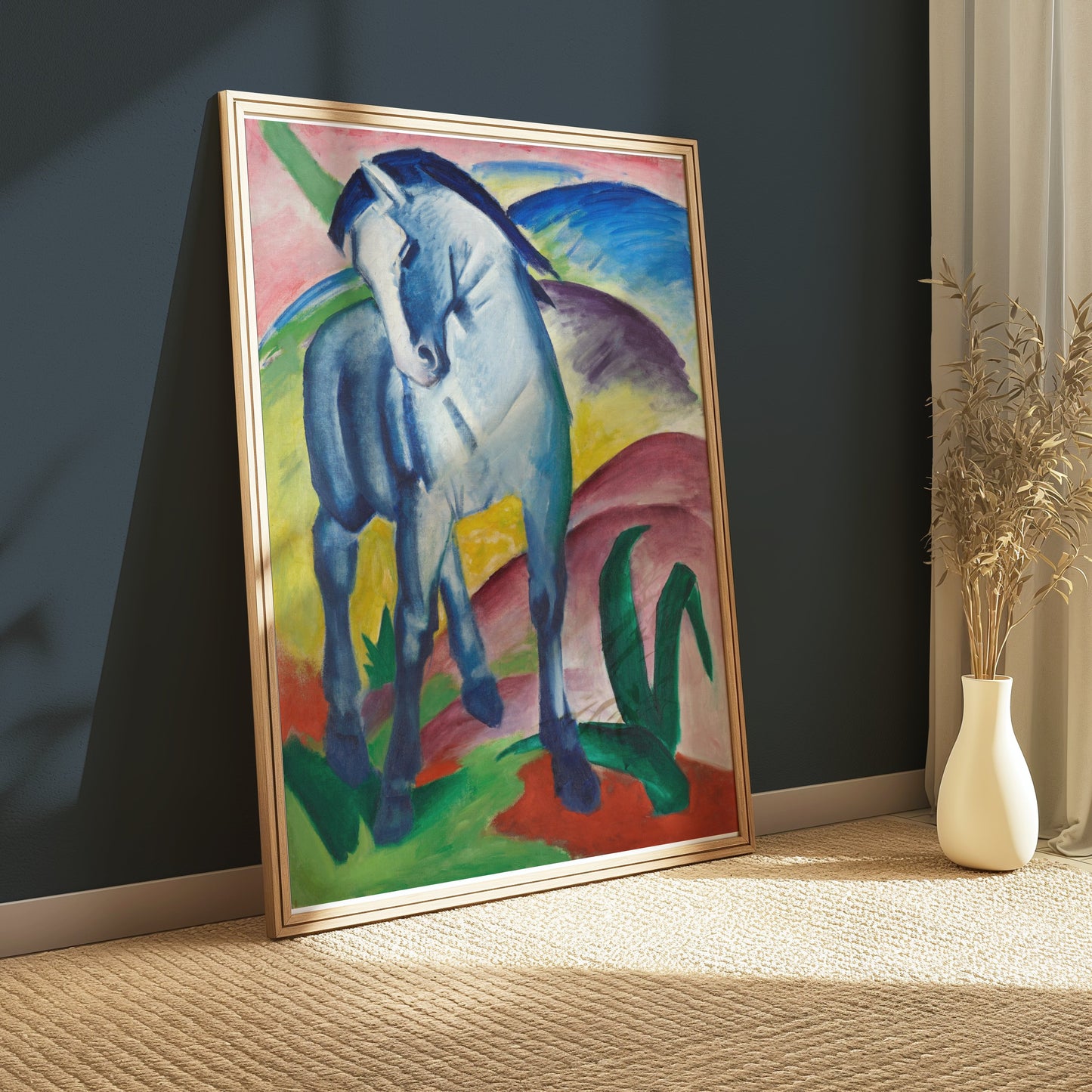 Premium Poster of Blue Horse Expressionist Art Decor Posters