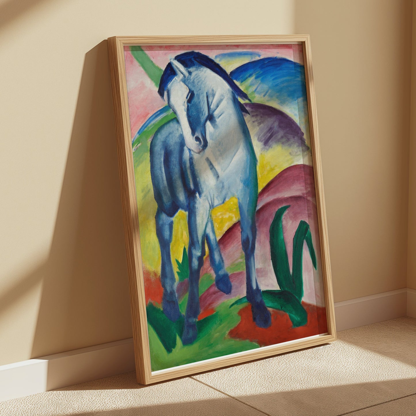 Premium Poster of Blue Horse Expressionist Art Decor Posters
