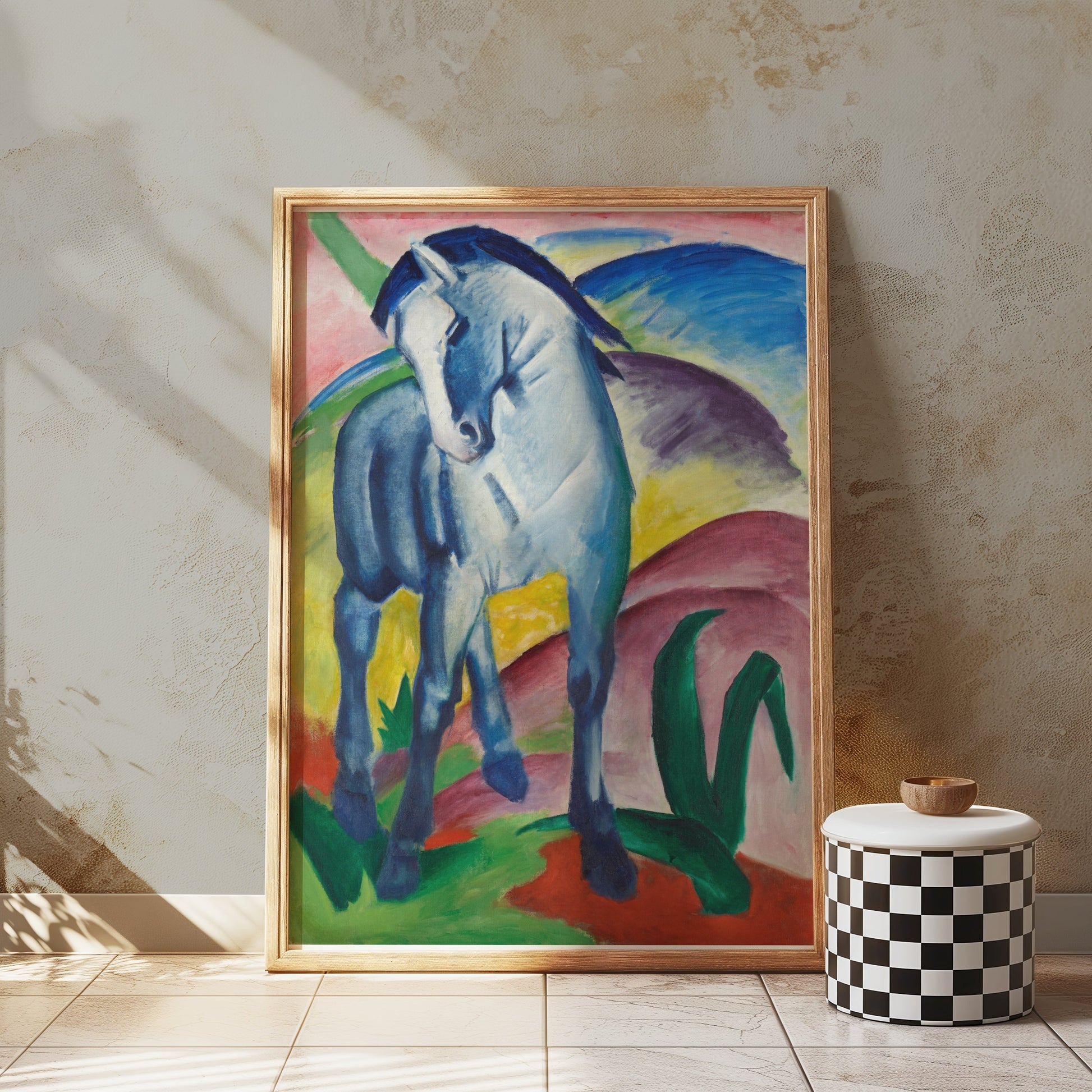 Premium Poster of Blue Horse Expressionist Art Decor Posters