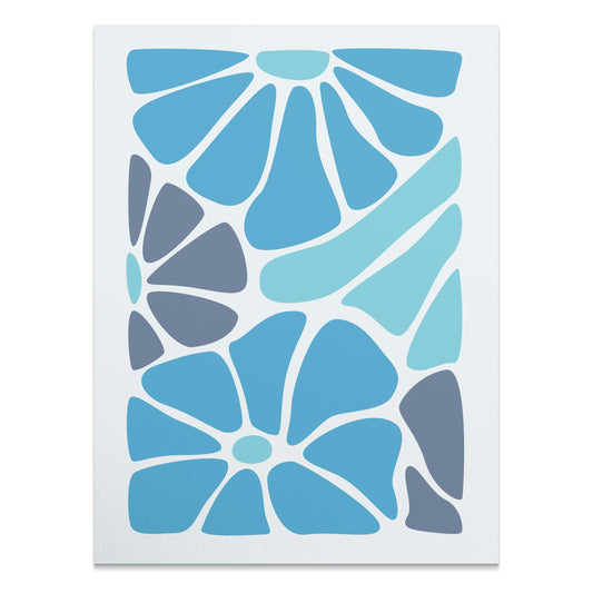Premium Poster of Blue and Grey Abstract Floral Design Posters