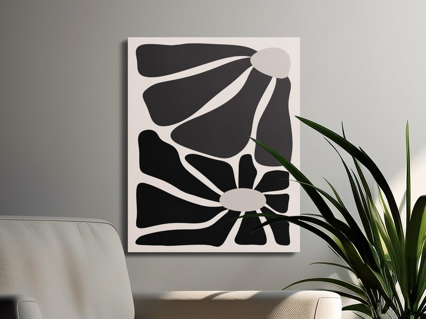 Premium Poster of Bold Abstract Flowers Design Canvas Wraps