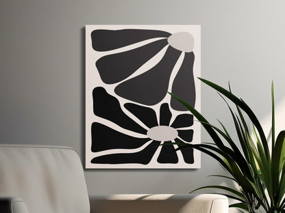 Premium Poster of Bold Abstract Flowers Design Canvas Wraps