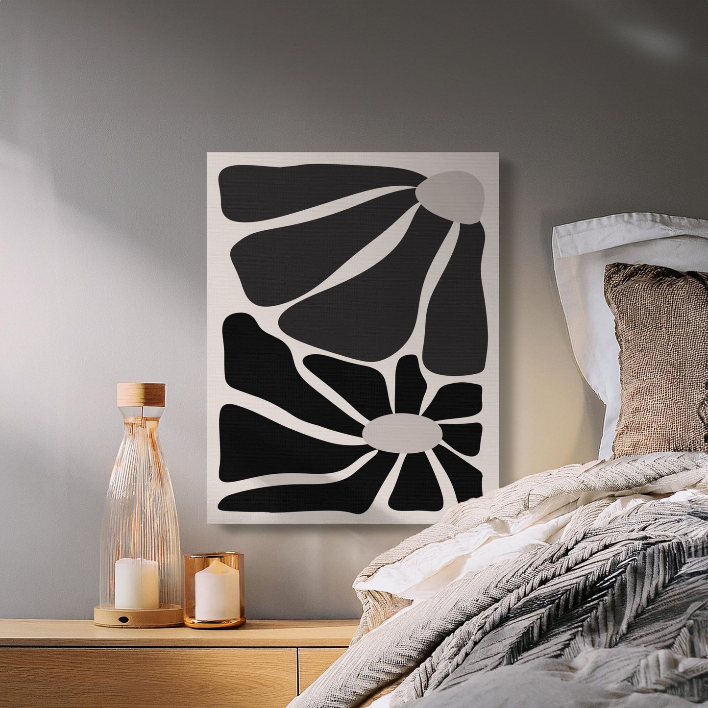 Premium Poster of Bold Abstract Flowers Design Canvas Wraps