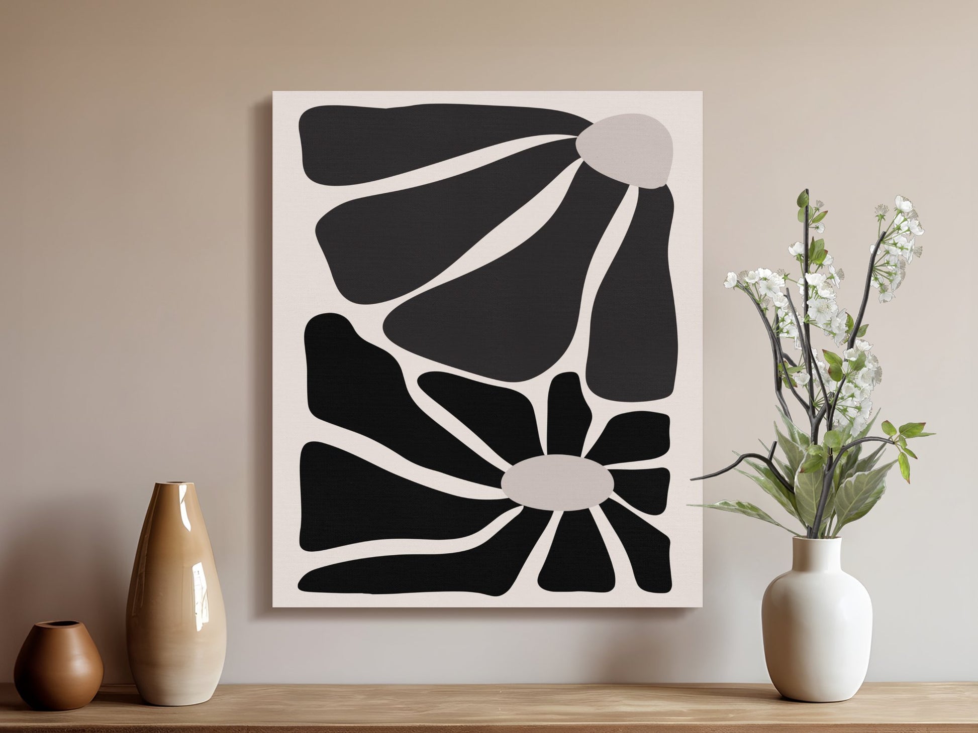 Premium Poster of Bold Abstract Flowers Design Canvas Wraps