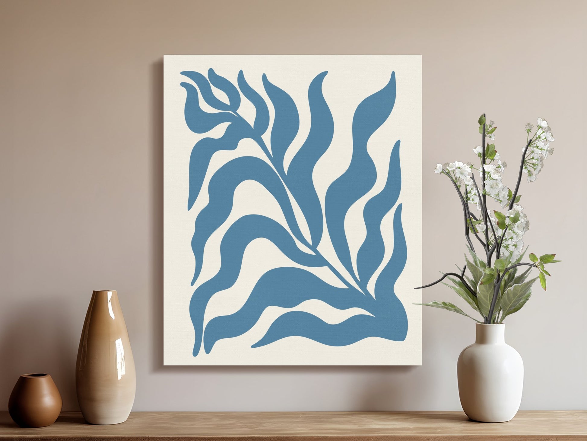 Premium Poster of Bold Abstract Leafy Design Canvas Wraps