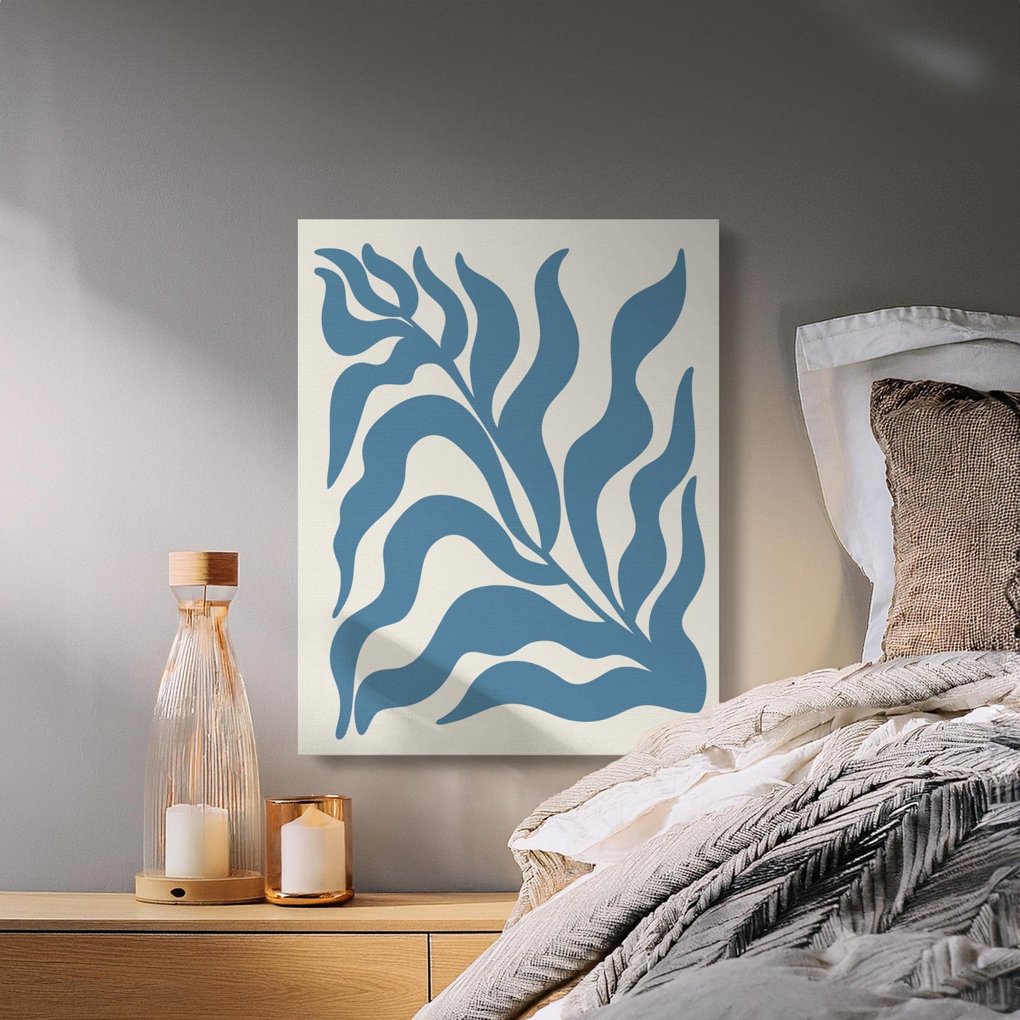 Premium Poster of Bold Abstract Leafy Design Canvas Wraps