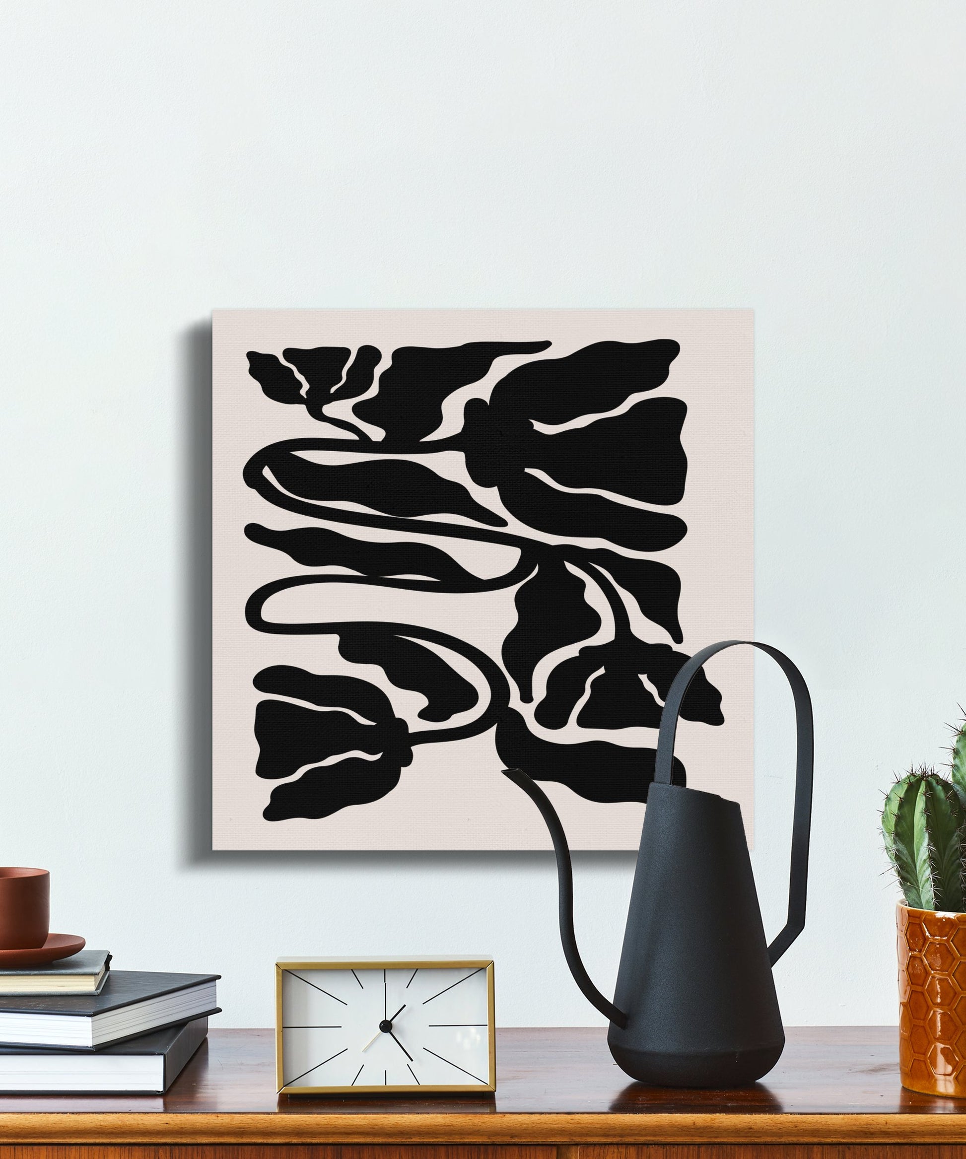 Premium Poster of Bold Black Floral Wall Art for Modern Decor Canvas Wraps