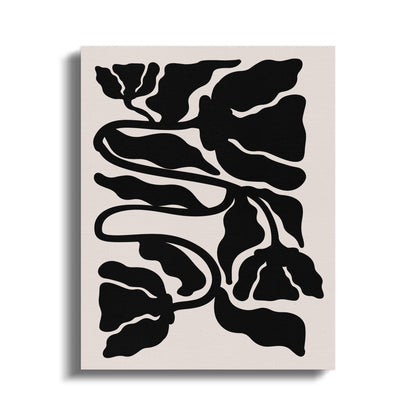 Premium Poster of Bold Black Floral Wall Art for Modern Decor Canvas Wraps