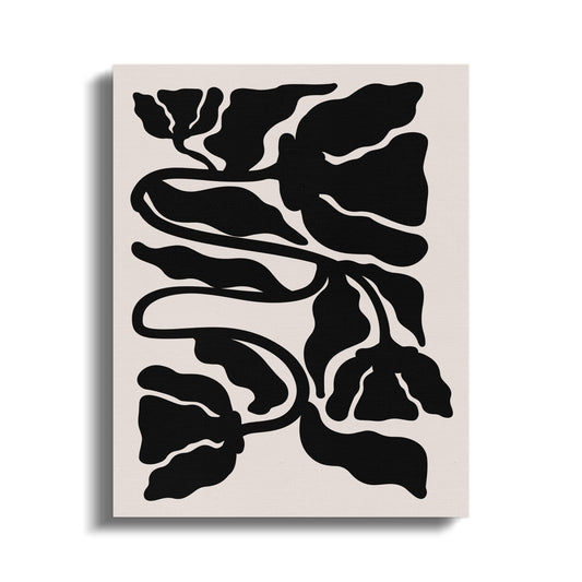 Premium Poster of Bold Black Floral Wall Art for Modern Decor Canvas Wraps