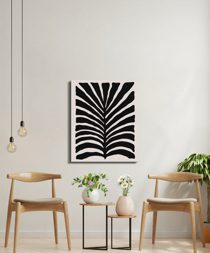 Premium Poster of Bold Black and White Botanical Abstract Canvas Wraps