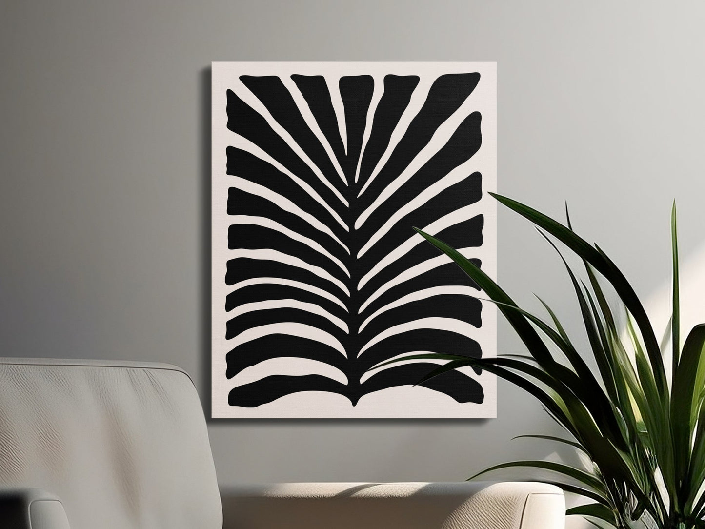 Premium Poster of Bold Black and White Botanical Abstract Canvas Wraps
