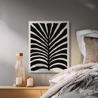 Premium Poster of Bold Black and White Botanical Abstract Canvas Wraps