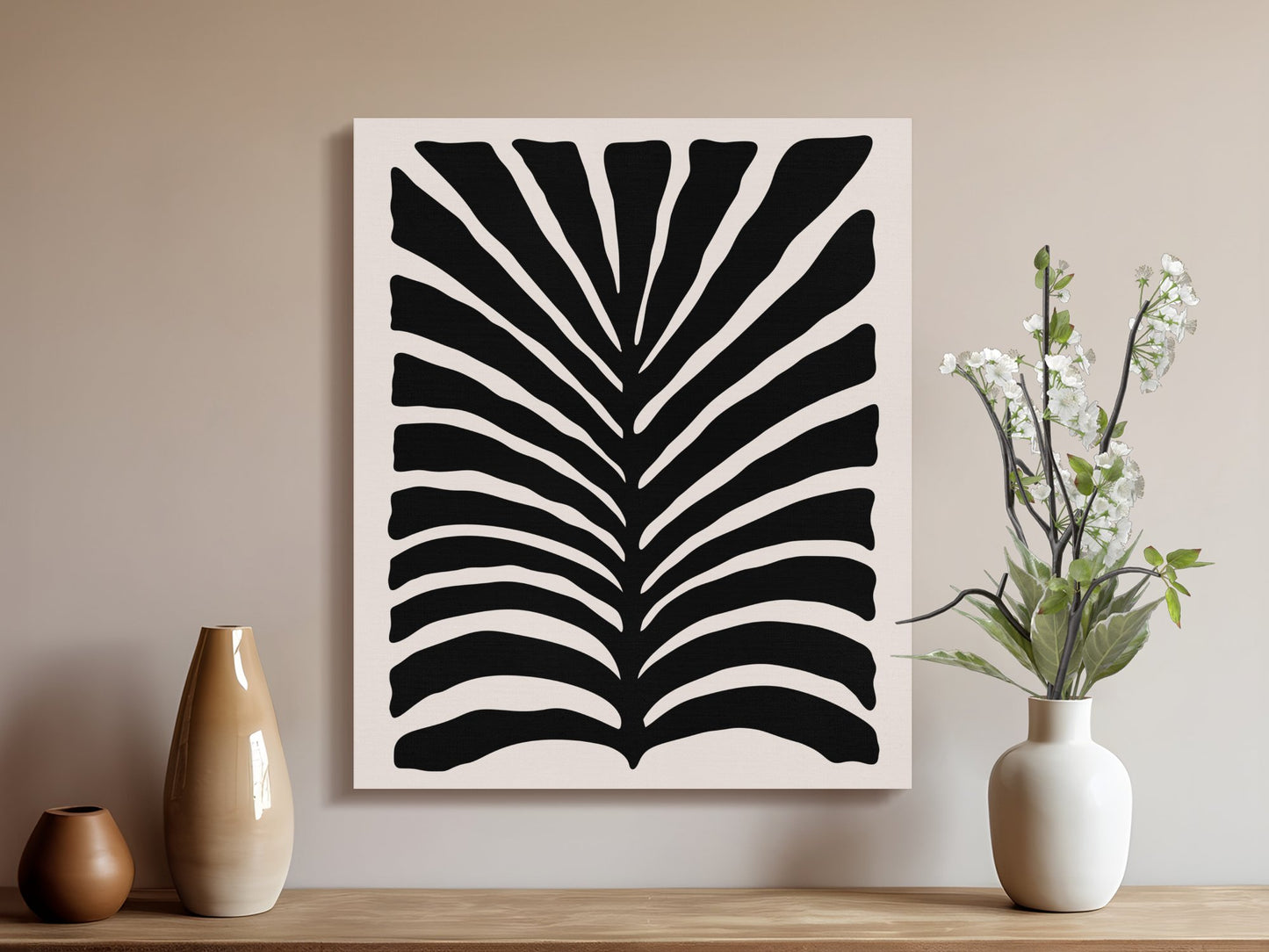 Premium Poster of Bold Black and White Botanical Abstract Canvas Wraps