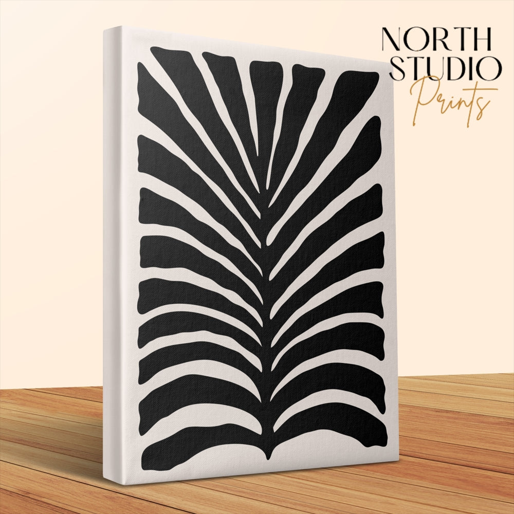 Premium Poster of Bold Black and White Botanical Abstract Canvas Wraps