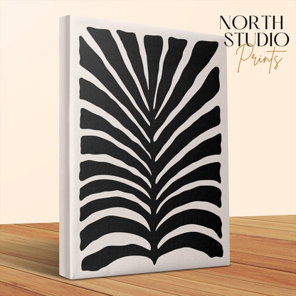 Premium Poster of Bold Black and White Botanical Abstract Canvas Wraps