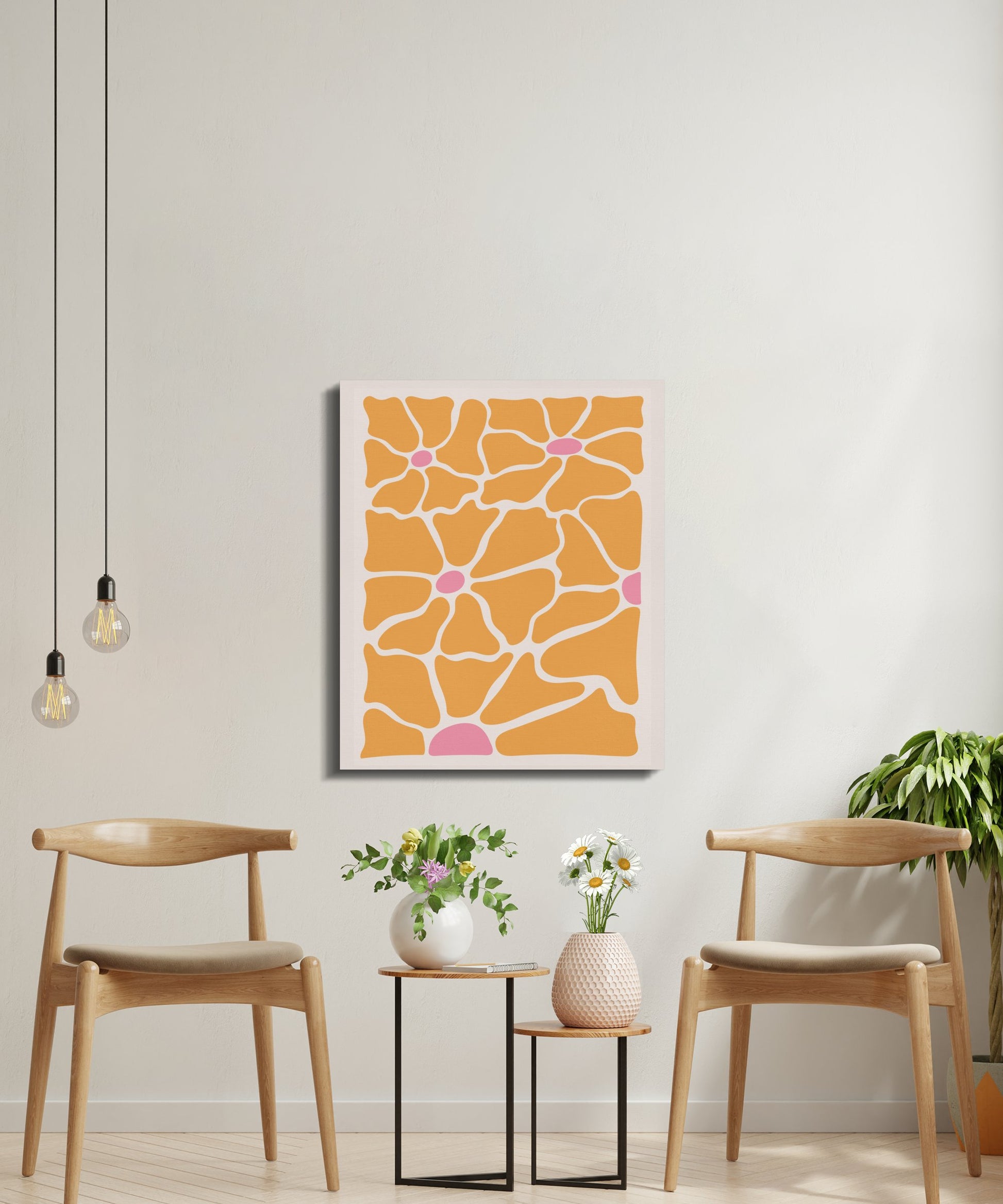 Premium Poster of Bold Floral Patterns Illustration Canvas Wraps