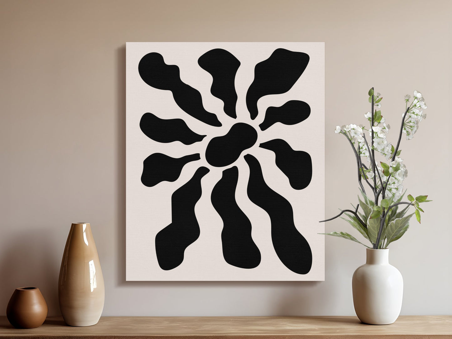 Premium Poster of Bold Modern Floral Wall Art Explosion Canvas Wraps