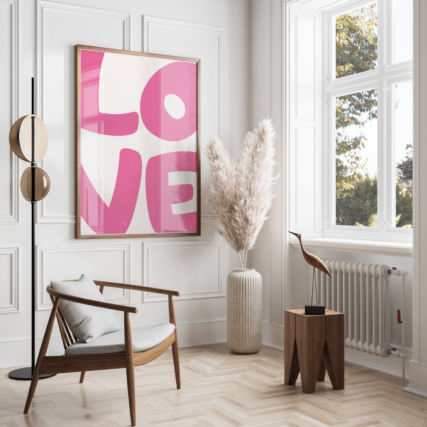 Premium Poster of Bold Pink Love Typography Artistic Design Posters