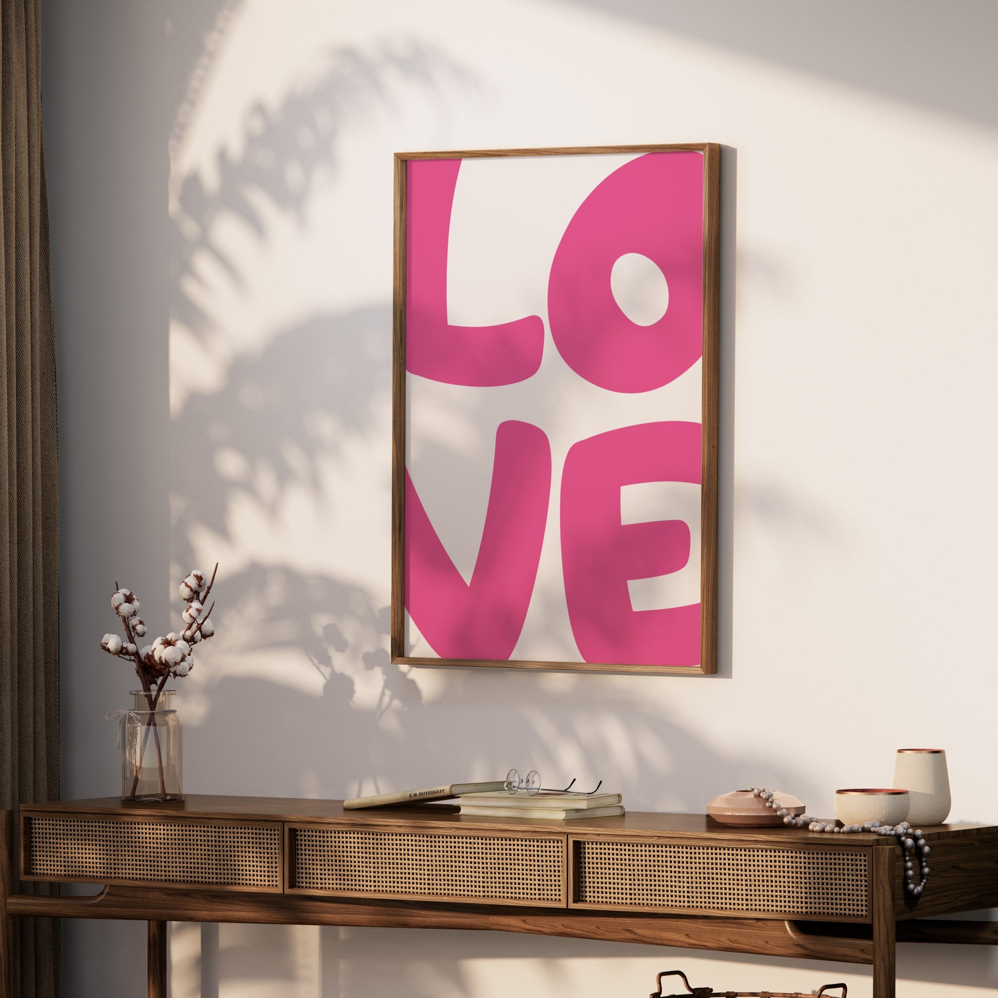 Premium Poster of Bold Pink Love Typography Artistic Design Posters