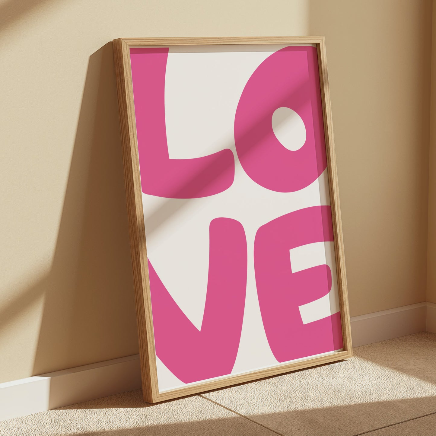 Premium Poster of Bold Pink Love Typography Artistic Design Posters