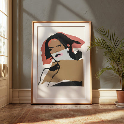 Premium Poster of Bold Portrait Art in Black and Brown Tones Posters
