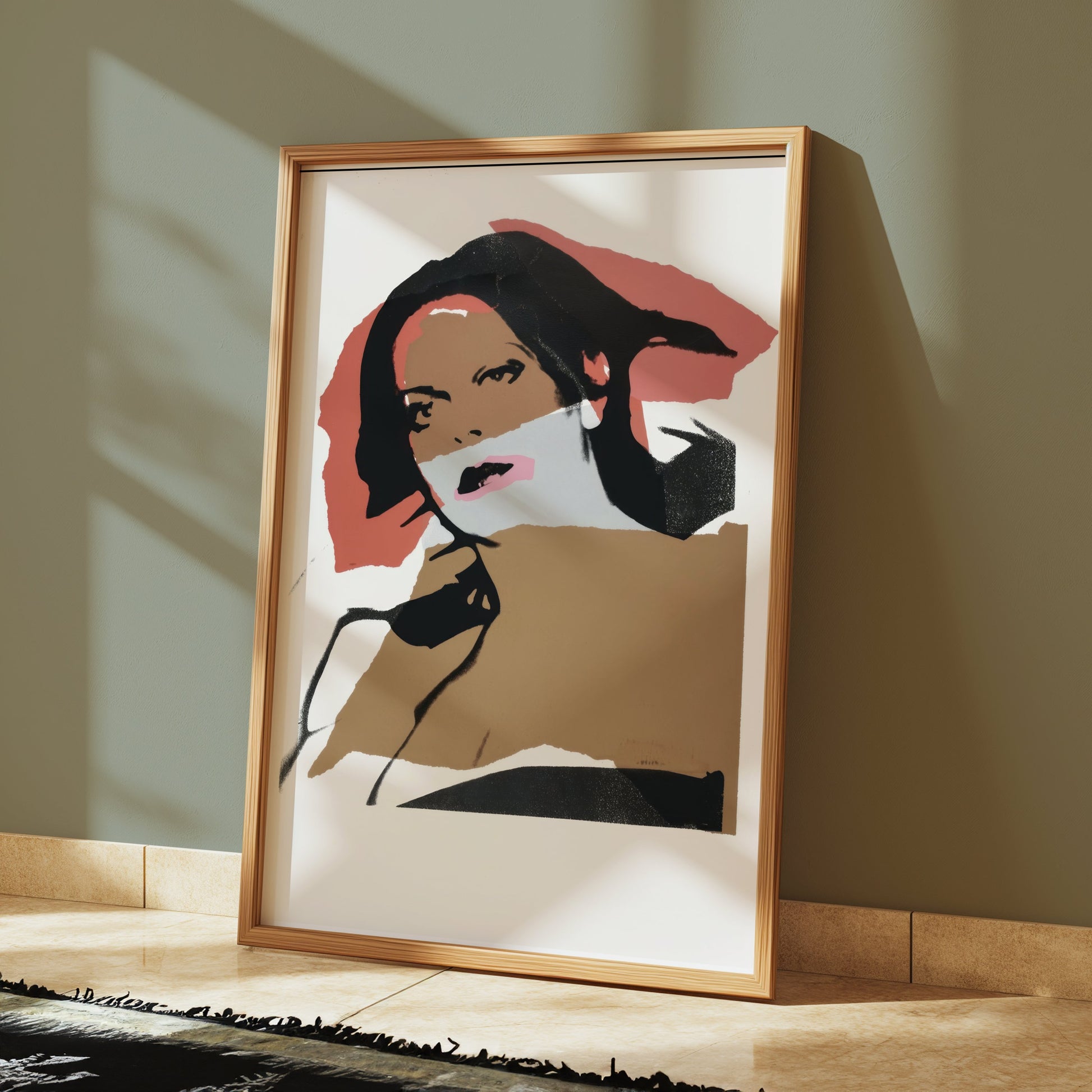 Premium Poster of Bold Portrait Art in Black and Brown Tones Posters