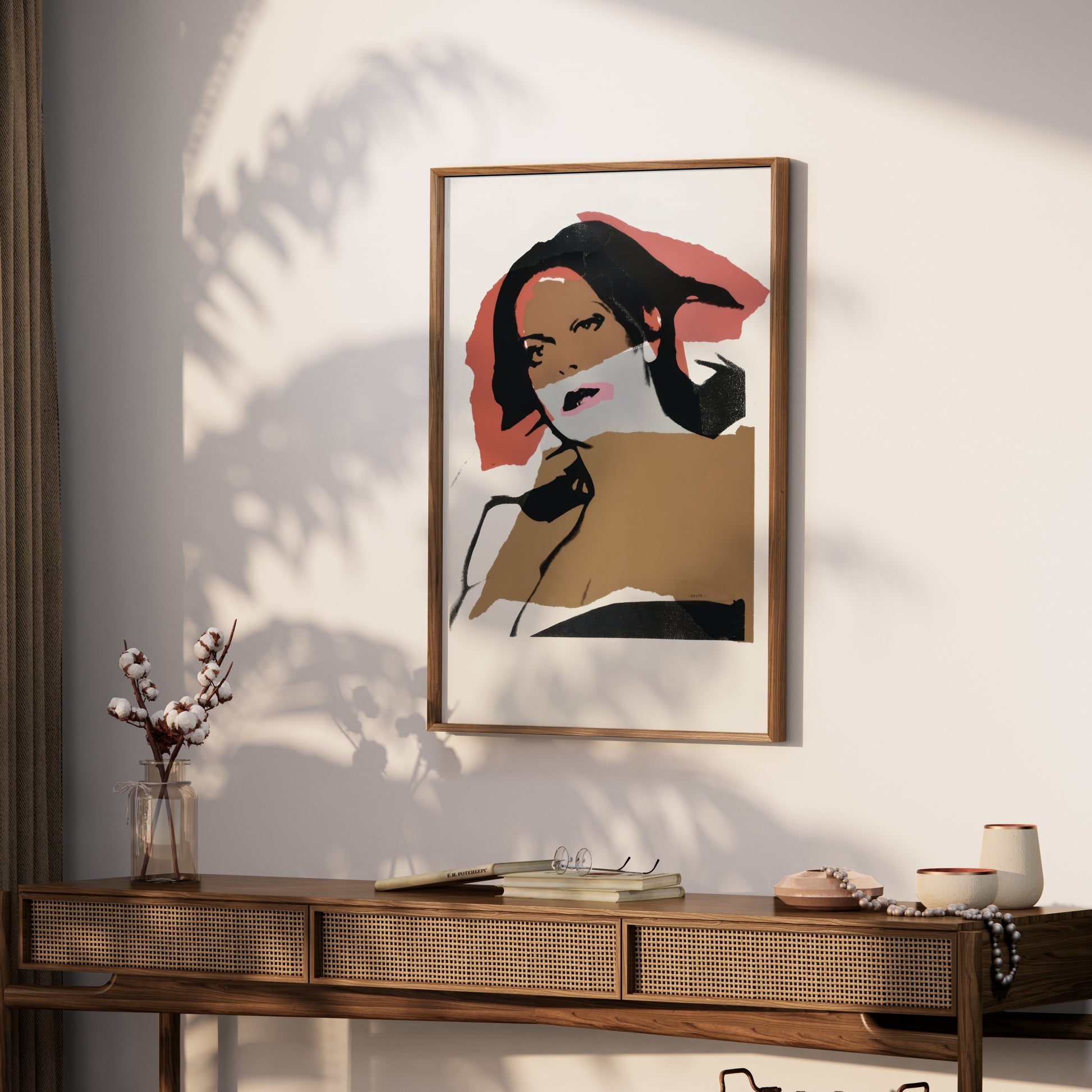 Premium Poster of Bold Portrait Art in Black and Brown Tones Posters