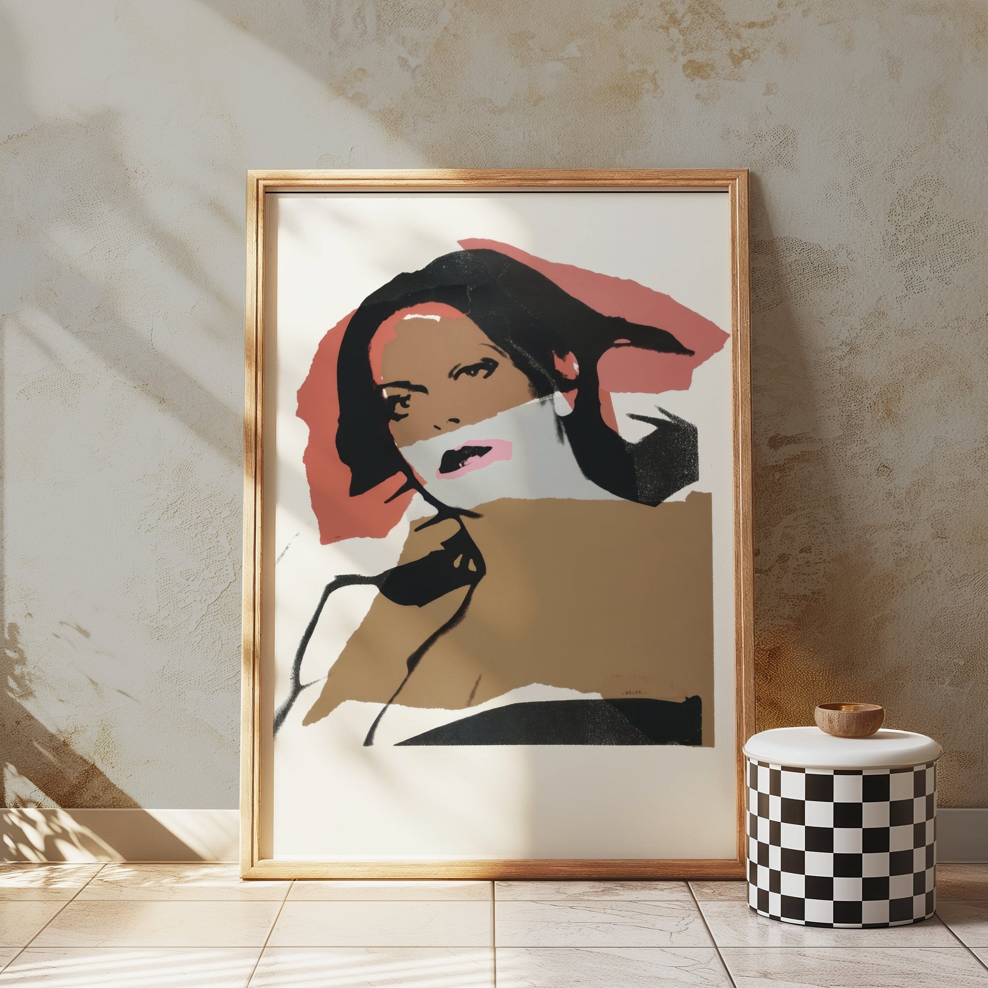 Premium Poster of Bold Portrait Art in Black and Brown Tones Posters