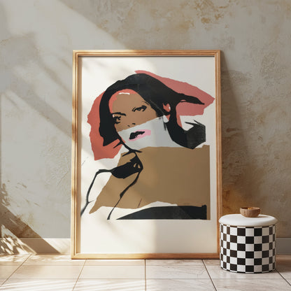 Premium Poster of Bold Portrait Art in Black and Brown Tones Posters